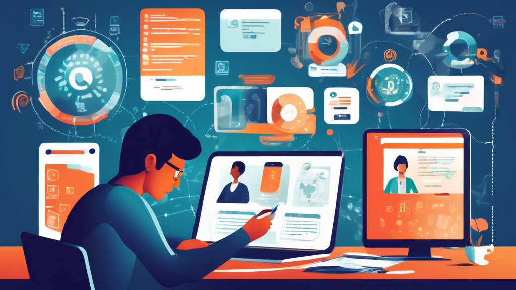 Create an image that depicts a person sitting at a desk in a cozy room, surrounded by digital devices like a laptop, smartphone, and tablet. The individual is thoughtfully comparing different pages displaying Smart DNS services on each screen, symbolizing the decision-making process. Illustrate various icons and graphs representing speed, reliability, and compatibility elements floating around, highlighting crucial factors in choosing the best free Smart DNS. The room should have a warm, inviting atmosphere, with soft lighting and a modern tech-savvy touch. Include subtle text overlays with phrases like Choose Free Smart DNS and Best Smart DNS Features to emphasize the guidance aspect of making informed decisions.