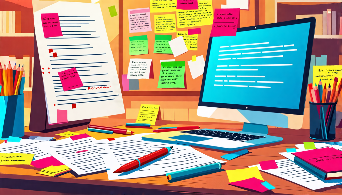 Create an image of a bustling writer