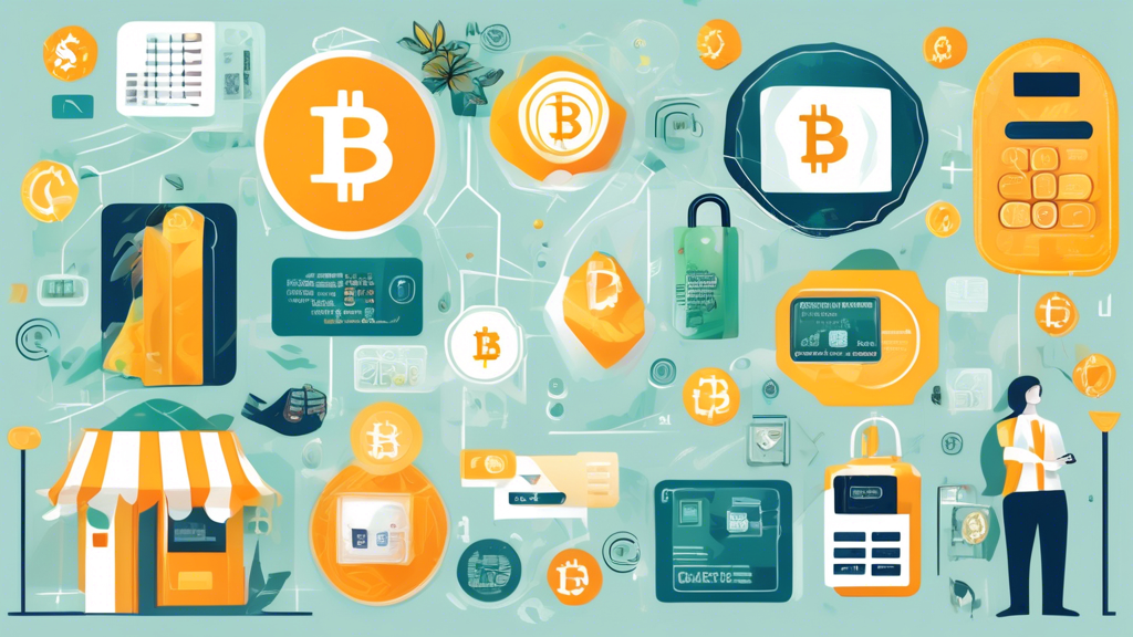 Create an image that illustrates the concept of Key Advantages of Using a Crypto Debit Card by depicting a collage featuring symbols of convenience, enhanced security, and cost savings. Include elements like a traveler bypassing a traditional currency exchange booth with ease, digital security icons such as locks or shields, and visual representations of cost comparisons showing savings over traditional banking methods. The overall theme should focus on a modern, futuristic aesthetic that emphasizes the seamless integration of cryptocurrencies into everyday transactions, with a globe or an airplane subtly incorporated to symbolize the benefits for frequent travelers.