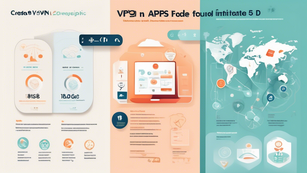 Create an infographic showcasing the top 5 VPNs for iPad in 2023. The design should feature a comparison chart highlighting performance, pricing, and user reviews for each VPN service. Include icons or illustrations representing features such as streaming, secure browsing, and user-friendly interfaces. Use a modern color palette and clear typography to make the information easily digestible and visually appealing.