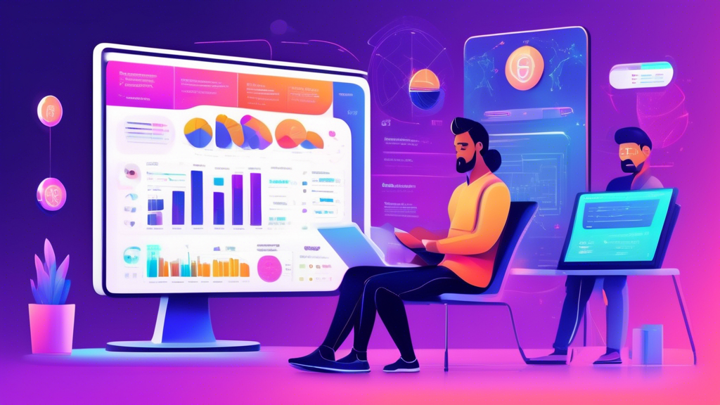 Create an image depicting a futuristic, interactive digital dashboard that assists users in choosing the right insured finance solution for their crypto investments. The dashboard is filled with colorful graphs, checklists, and comparison charts showing criteria like coverage extent, provider reputation, costs, and cryptocurrency compatibility. A diverse group of individuals are gathered around it, analyzing data with expressions of concentration and curiosity. The background features a blend of traditional financial elements and modern digital technology imagery, symbolizing the integration of insured finance in the crypto world. The overall scene should feel high-tech and secure, embodying the advanced nature of insured finance solutions in the crypto landscape.