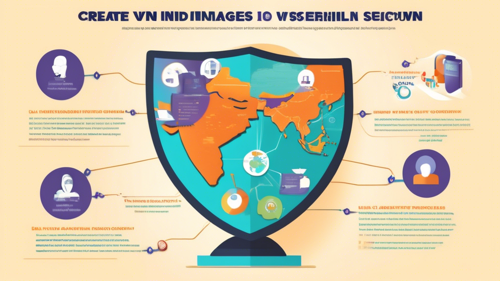 **DALL-E Prompt:** Create an infographic depicting the advantages of using an Indian VPN. Illustrate key benefits such as accessing local and geo-restricted content in India, enhancing online privacy and security during browsing, and bypassing government restrictions and internet censorship. Use visual elements like a shield icon for security, a globe for global access, and a crossed-out barrier symbolizing bypassing censorship. The overall design should have a modern, tech-savvy feel, incorporating the colors of the Indian flag for thematic relevance.