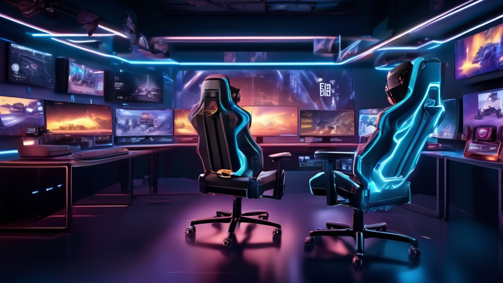 Create an image showcasing a futuristic gaming setup with a player immersed in Battlegrounds Mobile India (BGMI) on a high-tech gaming chair. Surrounding them are holographic displays highlighting features of various top VPN services, such as speed meters, security shields, world maps with server locations, and user-friendly interfaces. The overall ambiance is vibrant and dynamic, exuding a sense of enhanced connectivity and optimized gaming performance, underscoring the benefits of using the best VPNs for BGMI.