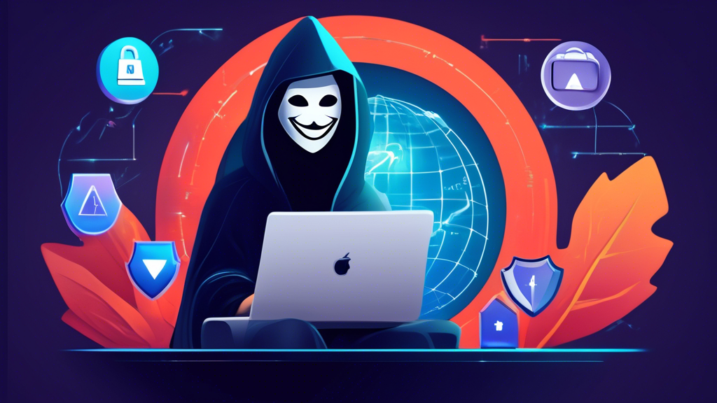 **DALL-E Prompt:** Create an informative and engaging digital illustration showcasing the benefits of using GhostVPN for online security. The image should depict elements of data protection, such as a secure digital lock and personal data shield, alongside symbols representing anonymous browsing, like a masked figure using a laptop. Include visual representations of accessing geo-blocked content, such as a globe with different country flags. Emphasize user-friendliness and compatibility with various devices by including a smartphone, tablet, and computer in a seamless layout. The overall atmosphere should convey a sense of online safety and privacy empowerment, using a color palette that suggests security, like blue and green tones.