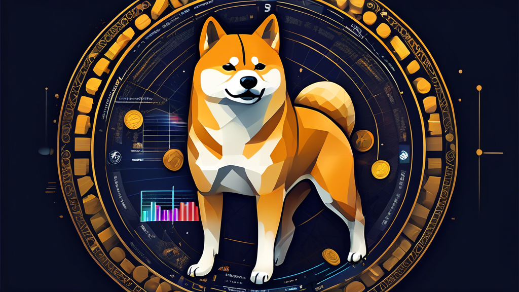 Create an intricate and detailed digital illustration representing the historical price trends of Shiba Inu Coin. The image should feature a series of vibrant, dynamic charts and graphs that depict major price movements, significant events, and key milestones in the coin