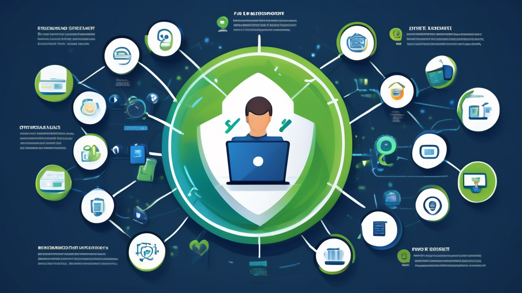 Create an informative and visually engaging infographic illustrating the steps for using Betternet VPN for optimal browsing security. Include icons representing downloading and installing the app, tips for effective configuration, and common troubleshooting scenarios. The design should have a tech-savvy, user-friendly aesthetic, with a blue and green color scheme that conveys safety and privacy.