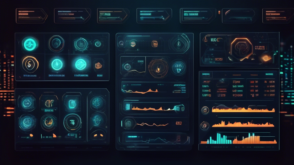 Create an image of a futuristic digital control panel depicting a comparison chart of the top 5 crypto trading platforms. The chart should highlight key metrics like security, ease of use, trading fees, and unique features. The background should be a sleek, high-tech setting with graphical elements representing various cryptocurrencies like Bitcoin and Ethereum. Include visual cues that indicate different trading strategies and user personas to emphasize personalized decision-making in selecting the best platform for crypto trading.