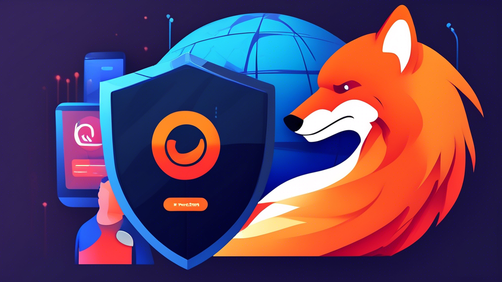 **DALL-E Prompt:** Create an illustration that visually represents the benefits of using Firefox VPN for online privacy. The image should depict a secure digital environment with elements symbolizing data protection, such as a lock and shield, alongside visual cues of unrestricted internet access, like a globe with various network paths. Include representations of public Wi-Fi networks to highlight security on those connections. The overall aesthetic should be modern and tech-savvy, incorporating the Firefox logo subtly in the design.