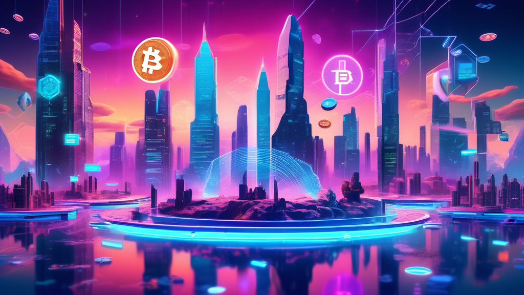 Create an image depicting a futuristic digital landscape where various floating platforms are represented as gateways to free cryptocurrency. Each platform is visually distinct, with tokens floating above them, symbolizing different strategies like referral programs and earning tips. The backdrop is a vibrant, tech-inspired cityscape with holographic signs highlighting phrases such as Maximize Earnings and Free Crypto Strategies. The scene should evoke a sense of opportunity and strategic planning in the digital crypto realm.