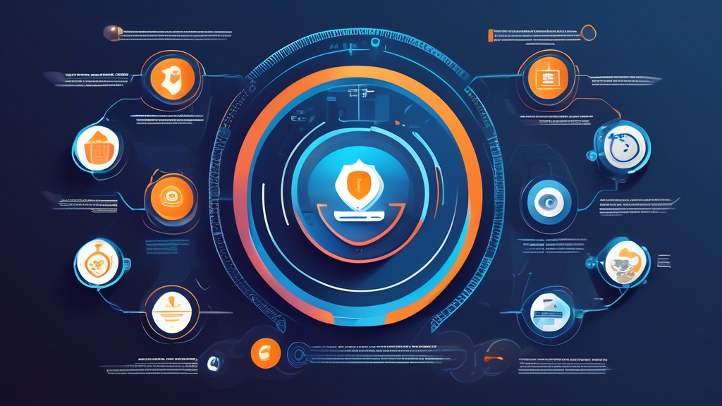 Create an informative infographic that visually represents the key criteria for selecting the best VPNs in 2022. The design should include sections for speed and performance, privacy policy and data security, and ease of use and compatibility. Use engaging icons and graphics to represent each criterion, with a modern and tech-savvy aesthetic that reflects the online security theme. Include the text Top VPN 2022 prominently at the top of the image.
