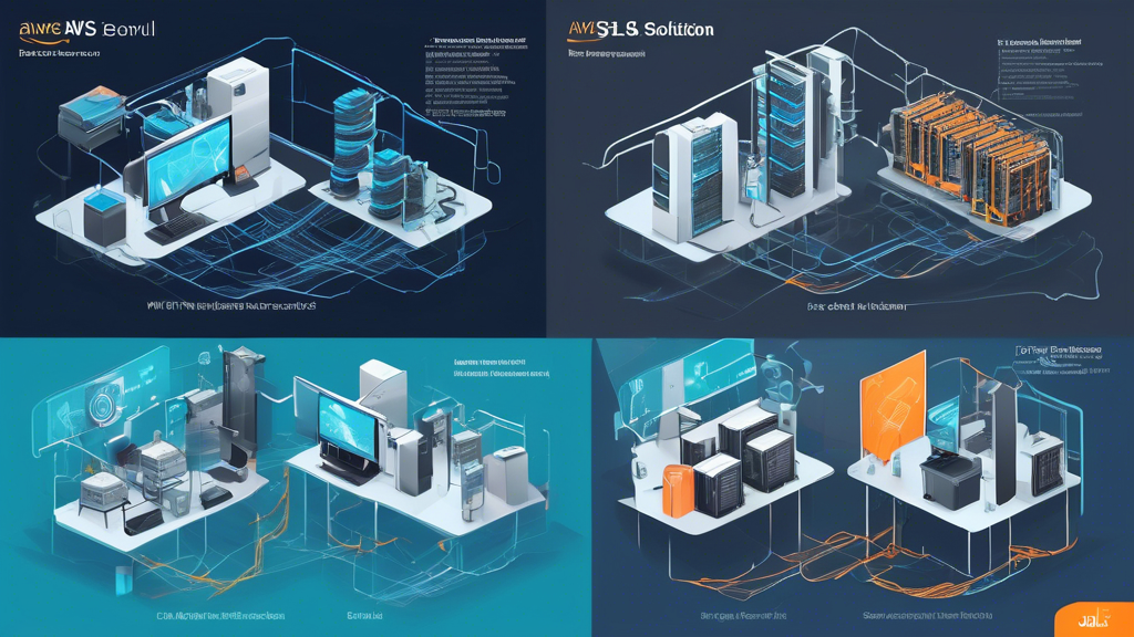 **DALL-E Prompt:** Create a split-screen image comparing AWS servers and traditional server solutions. On one side, illustrate the modern, cloud-based infrastructure of AWS with vibrant graphics representing scalability, flexibility, and cost efficiency. On the other side, depict a traditional server room filled with physical hardware, tangled cables, and outdated technology, emphasizing limitations like high costs and maintenance challenges. Include icons or symbols representing successful business implementations and case studies on both sides to highlight the advantages of AWS servers.