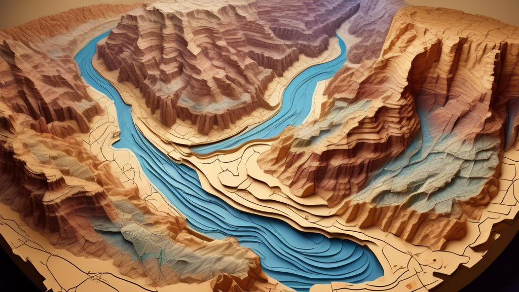 DALL-E Prompt for Image Relating to Outline Point #3:

A visually stunning raised relief map displaying an aerial view of the Grand Canyon, with the Colorado River winding through the intricately sculpted layers of rock. The map is displayed in a museum setting, with people of various ages admiring the incredible detail and realism of the landscape brought to life.