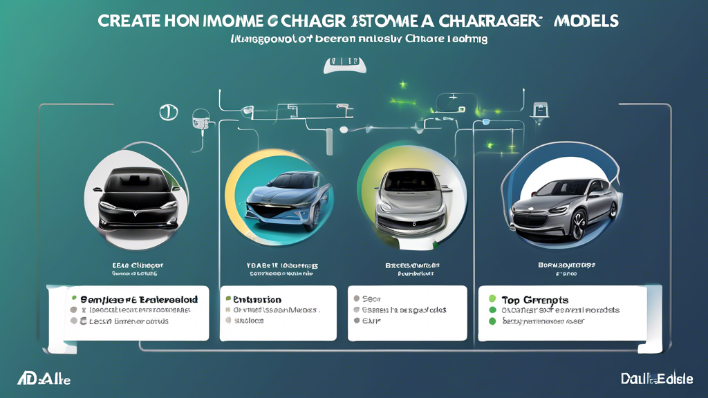 Prompt for DALL-E:

Create an image showcasing a comparison of top EV home charger brands and models in 2023. The image should feature various charging units from leading brands, each labeled with its brand and model name. Include visual elements like star ratings, user reviews, and expert recommendations. Additionally, incorporate icons representing customer support and warranty options, providing a comprehensive overview of the best EV home chargers available this year.