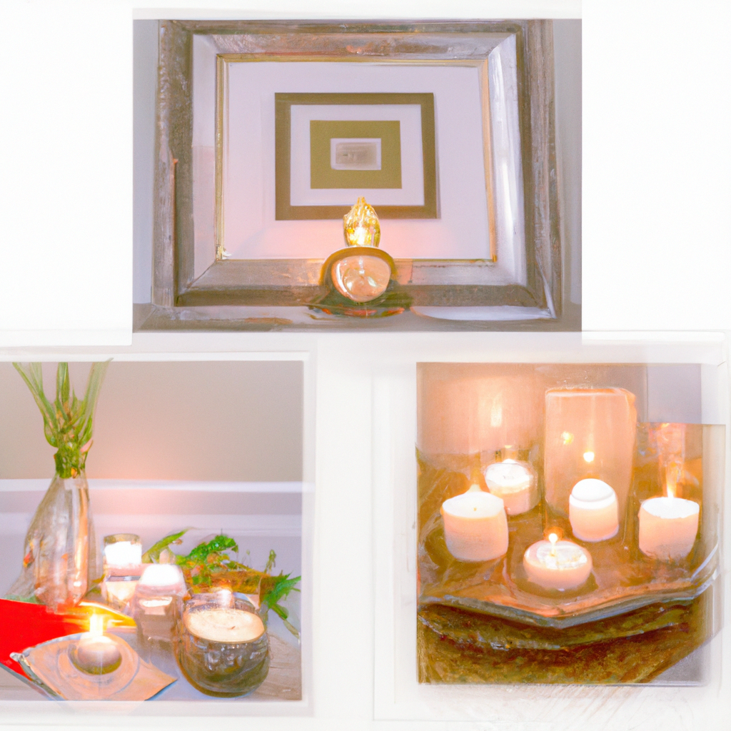 Create an image that captures a cozy, elegantly designed living room showcasing a variety of candles placed in different parts of the room. The scene should highlight multiple scented candles, emitting soft, inviting glows. The background should include a serene bedroom and a luxurious bathroom in soft focus, indicating different settings within the home. Beside each candle or grouping, include small tags or labels denoting the scent (e.g., lavender-vanilla, eucalyptus-mint) and the ambiance they create (e.g., relaxing, invigorating). The overall vibe should convey the harmonious blend of different fragrances enhancing the mood and well-being of the home. Make sure to reflect a contemporary New Zealand aesthetic with subtle local decor elements.