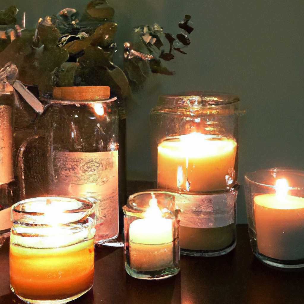 DALL-E Prompt: Create an image of a cozy, stylish living room setting in New Zealand featuring several beautifully designed natural candles by local NZ brands. The candles should be lit, emanating a warm and inviting glow. Showcase a variety of candle containers, from glass jars to ceramic pots, with labels that indicate they are eco-friendly and made from natural ingredients. Include subtle elements in the background that hint at New Zealand, such as a small potted fern, a scenic landscape painting on the wall, or a Maori-inspired decor item. Highlight the benefits of choosing natural and locally-made candle scents.