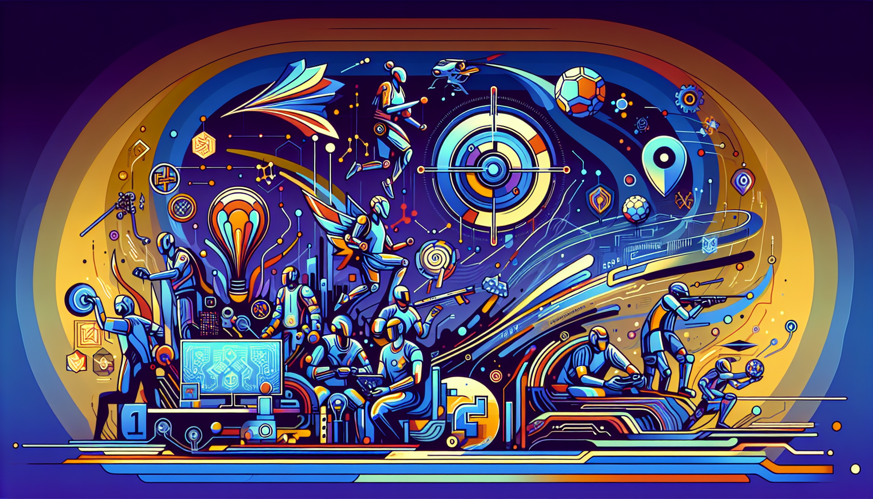 Create an image that showcases the futuristic landscape of esports sponsorships influenced by tech companies. Illustrate iconic esports teams and players, highlighted by innovative branding from tech giants like FTX. Add elements like digital currencies, tech-themed embellishments, and visual cues representing the growing synergy between the tech and esports industries, signifying transformative changes and trendsetting standards in the community. Include logos of TSM and FTX to emphasize their pioneering role.