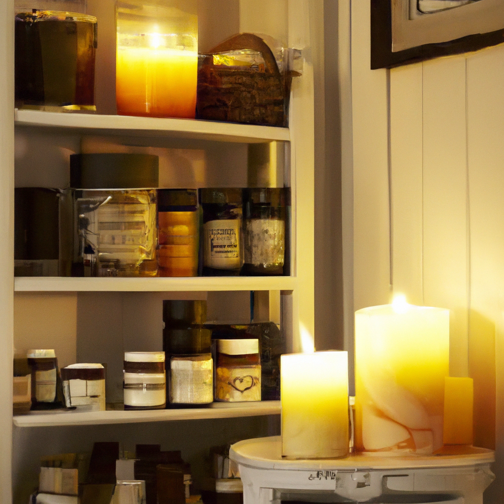 A cozy New Zealand home interior featuring various scented candles. Each room has a suitable fragrance, with a lavender-scented candle in the bedroom, a citrus candle in the kitchen, and a pine-scented candle in the living room. Highlight the candles