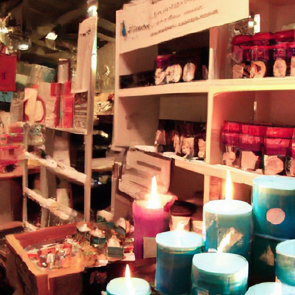 An illustrative scene showcasing a vibrant marketplace in New Zealand with an array of stalls from top local brands and artisanal producers displaying their unique fragrance candles. Each stall should emphasize the distinctive qualities, natural ingredients, and handcrafted aspects of their candles, capturing the essence of New Zealand culture and craftsmanship.
