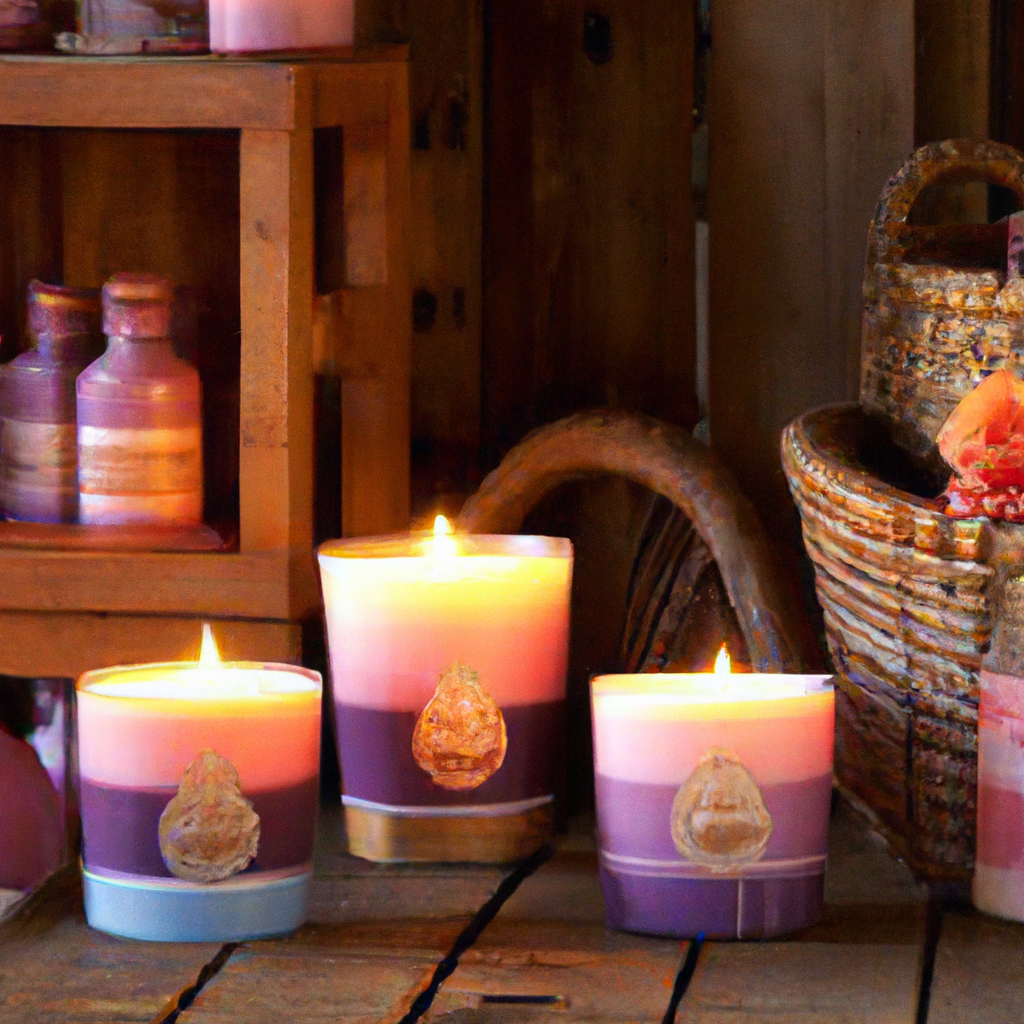 Create an enriching visual centered around the benefits of New Zealand scented candles by depicting a cozy living room setting bathed in warm, natural light. Place a beautifully crafted New Zealand scented candle as the focal point on a rustic wooden coffee table. Surround it with subtle elements like native New Zealand flora, artisan-made decorations, and soft fabrics that evoke a sense of calm and well-being. Ensure the ambiance highlights the eco-friendly aspect, perhaps by featuring recyclable packaging and natural materials. Consider adding a content homeowner enjoying the tranquil scene to emphasize the health and wellness benefits.