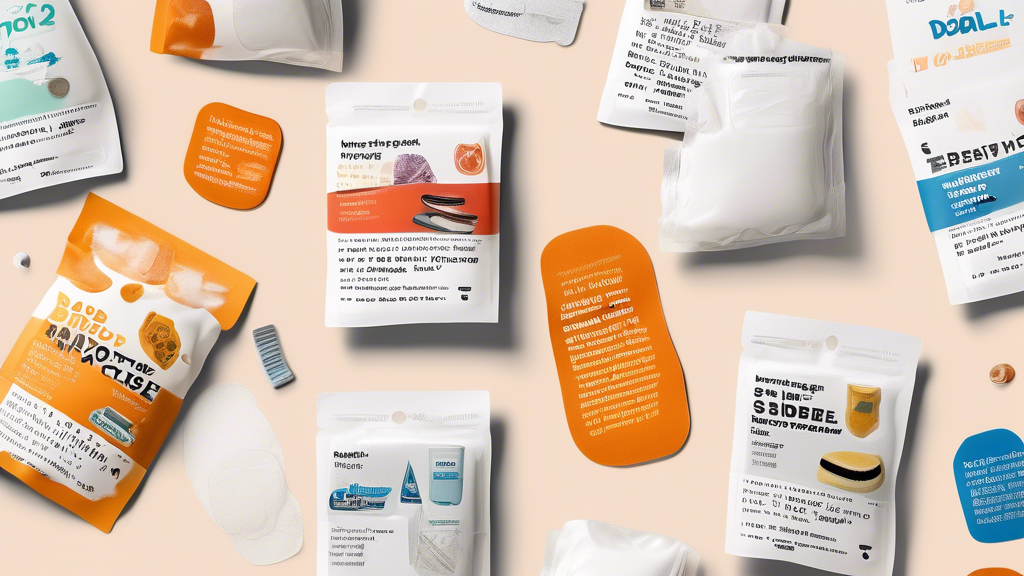 DALL-E prompt: A digitally designed collage showcasing the five best hangover patches of 2022. Each patch is displayed in a branded, visually distinct packaging to emphasize its unique selling proposition. The image includes sidebars or text bubbles next to each patch that list their key ingredients, customer ratings, and snippets of user testimonials. Integrate visual symbols like thumbs up or stars to highlight effectiveness. The collage is arranged to not only compare the aesthetics of each patch but also give a quick visual reference to their ease of use and special features against a serene blue background that soothes the viewer