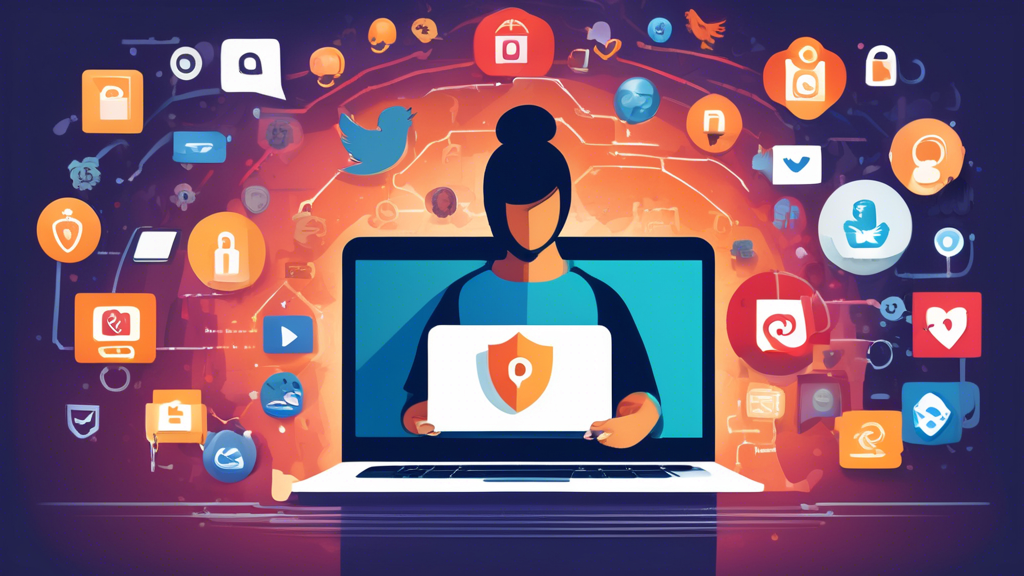 Create an image showcasing a user securing their online presence, focusing on adjusting privacy settings on social media, encrypting emails, and using encrypted messaging apps. The user is shown at their computer, with illustrated icons representing social media privacy settings, email encryption, and encrypted communication tools. The backdrop includes symbolic icons of privacy such as locks, shields, and encryption keys to emphasize the theme of online privacy protection.

Prompt for DALL-E:
Create an image of a user at their computer adjusting settings to enhance online privacy. Include visual elements representing social media privacy settings, email encryption, and encrypted communication apps. Surround the user with icons of locks, shields, and encryption keys to emphasize security and privacy. The overall theme should convey the importance of maintaining online privacy and the tools available to do so.