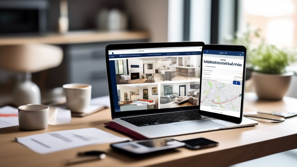 Prompt for DALL-E:

Create an image showcasing a person sitting at a desk, using a laptop and smartphone to browse houses for sale near them. The screen of the laptop displays a modern real estate website, while the smartphone shows a notification alert for a new house listing. Surround the person with additional elements such as a floor plan, a stack of real estate brochures, and a coffee mug, indicating they are deeply engaged in their house search using online tools and resources.