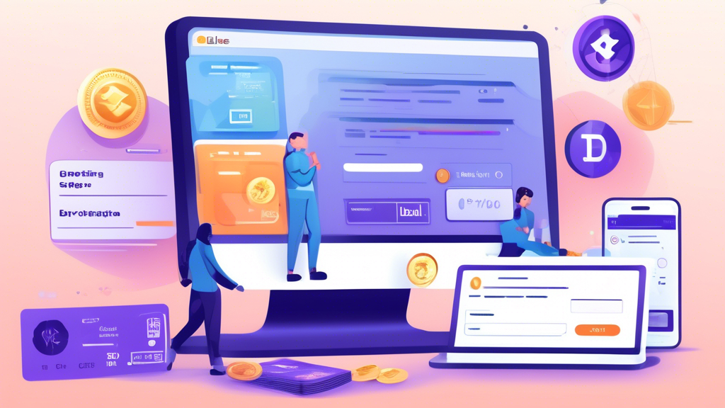 Prompt for DALL-E: 

Create a detailed and visually engaging step-by-step illustration of getting started on Phemex, a cryptocurrency exchange. Highlight the registration process, account verification, and the various deposit and withdrawal methods. The image should include elements like a computer screen displaying a registration form, a verification checklist with icons of ID and security badges, and a digital wallet illustrating funding options. Use a modern, tech-savvy color scheme with blues and silvers to reflect the cryptocurrency theme.