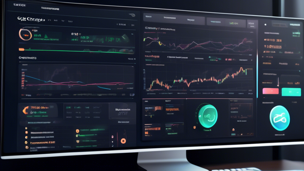 Generate an image of a modern, high-tech crypto trading platform interface, showcasing advanced trading tools such as charting software, technical analysis features, and automated trading options. The interface should be displayed on both a desktop computer and a mobile device, emphasizing seamless accessibility. Include elements that highlight excellent customer support and educational resources, such as a chat window with a support agent and tutorial guides visible on the screen. Use a sleek, professional design aesthetic to convey sophistication and reliability.