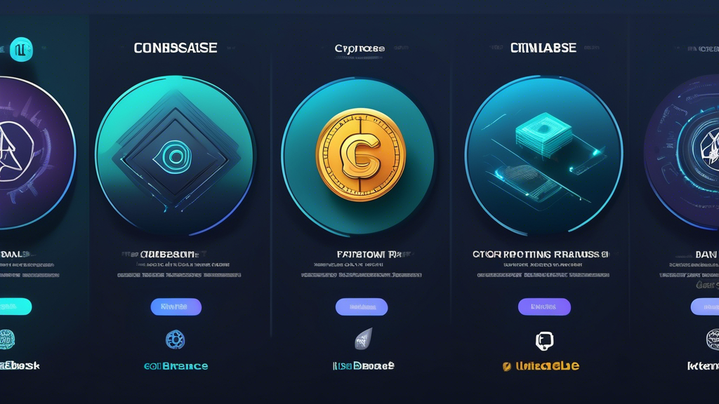 DALL-E prompt: Create an image comparing the top three crypto trading platforms of 2023, Binance, Coinbase, and Kraken. Divide the image into three sections, each devoted to one platform, showcasing their logos, key features, strengths, and weaknesses. Use infographic-style visuals with icons representing aspects like security, fees, user interface, and trading tools. The background should be sleek and modern, highlighting the high-tech nature of these platforms.