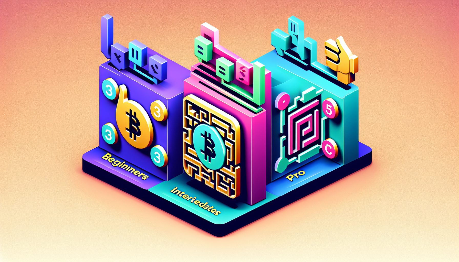 Create a DALL-E image prompt that visualizes the second point from the outline:

Generate an image that shows a comparison of popular crypto trading platforms like Binance, Coinbase, and Kraken. The image should depict their logos side by side with a pros and cons list for each. Include visual elements that represent different levels of trading expertise, such as icons indicating beginner, intermediate, and professional trader types.