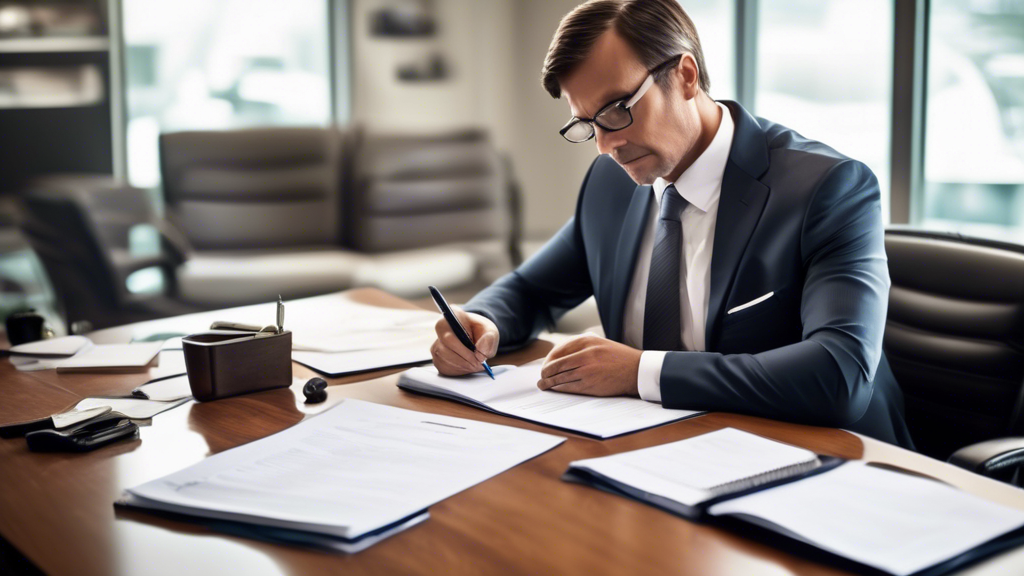Create an image illustrating a crucial step in hiring the best boat accident attorney: a client sitting in a modern, comfortable office during an initial consultation with a specialized boat accident attorney. The scene should show the client attentively listening and taking notes while the attorney, who exudes professionalism and confidence, reviews some paperwork and explains key points. The desk can have organized stacks of documents and a laptop open, displaying marine-related case files. Highlight both the comfortable atmosphere and the importance of this initial consultation phase.