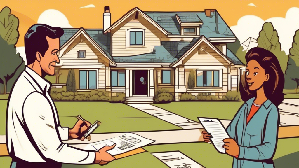 **DALL-E Prompt:**

Create an image of a homeowner discussing repair plans with a professional contractor in a suburban neighborhood setting. The homeowner holds a checklist containing questions, while the contractor shows a detailed written estimate. In the background, there