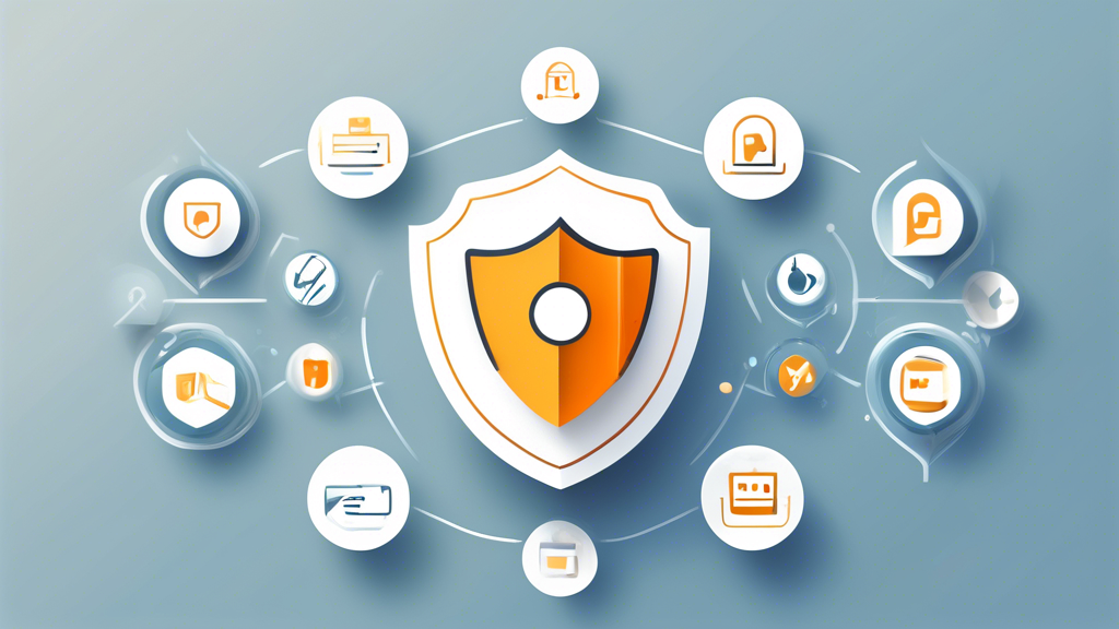 Create an image featuring a curated list of top online privacy protection services, each represented by their logo. Arrange the logos in a sleek, modern layout with brief highlights of their key features and benefits. Include elements such as security shields, digital lock icons, and user ratings to emphasize their functionality and effectiveness in safeguarding personal data. Incorporate a tech-savvy design with a subtle nod to online privacy and protection.