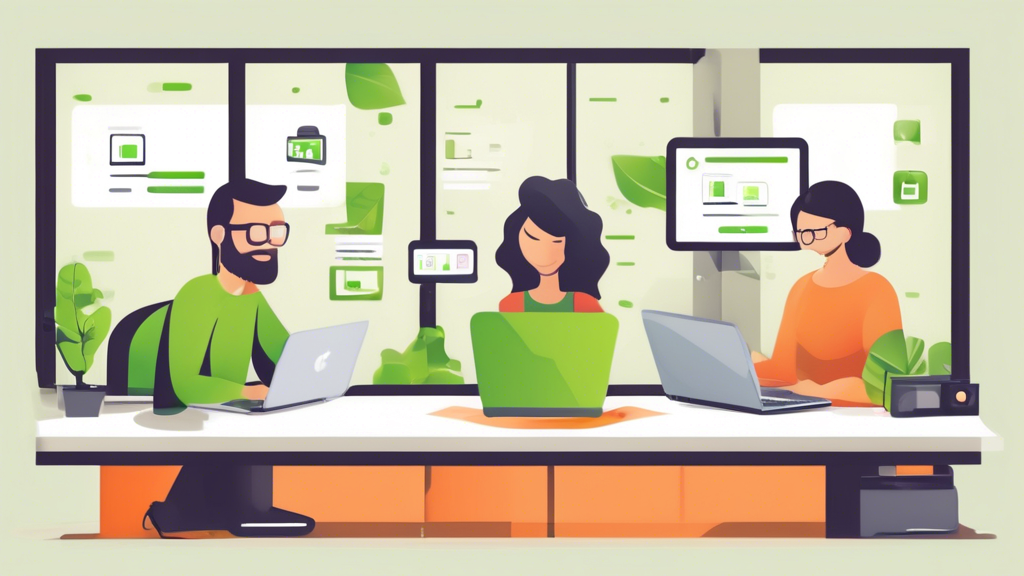 Create an image showing a person setting up IPVanish on multiple devices including a Windows laptop, Mac, Android smartphone, and iOS tablet. The background should feature a cozy home office, with a clear emphasis on the user interface screens of IPVanish being visible on each device. Include visual cues like checkmarks and progress bars to indicate a step-by-step installation process. The atmosphere should feel modern and secure, highlighting a trouble-free setup experience.