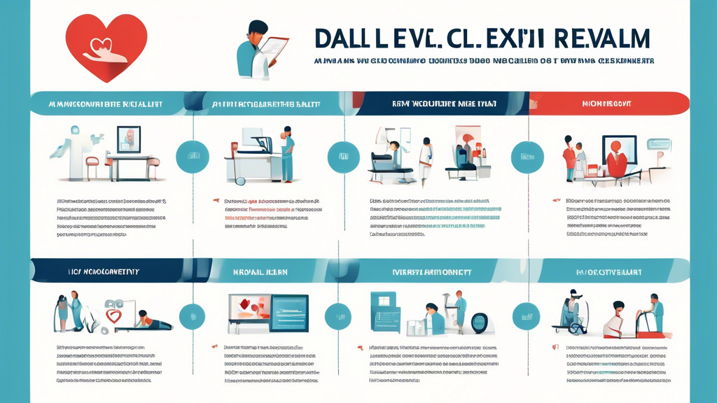 DALL-E Prompt: An illustrated infographic showing the key requirements of the CDL physical exam. Each requirement is represented with icons: an eye chart for vision, an ear with sound waves for hearing, and a heart monitor for cardiovascular health. Include images of necessary documents and paperwork, and a visual representation of a calendar to indicate the frequency and renewal process.