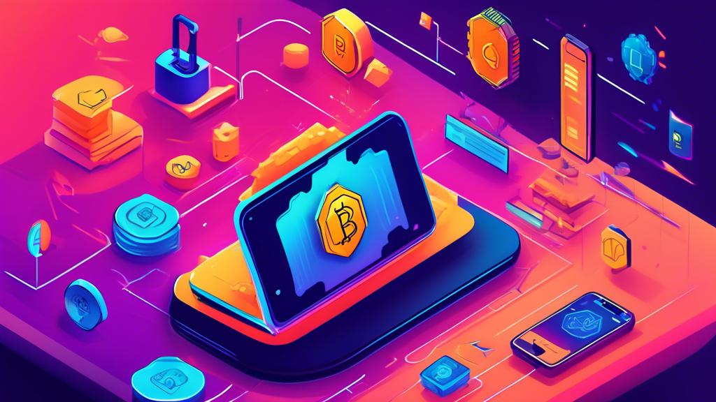 Create an image that explains the functionality of a crypto wallet. Show the key components like public and private keys represented visually, along with a simplified blockchain network. Illustrate the process of transactions, including sending and receiving cryptocurrency, making sure to highlight how these elements interact. Use modern and vibrant graphics to make the complex concepts clear and engaging.