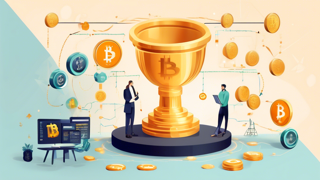 Create an image depicting the benefits and risks of using M1 Finance for crypto investments. The scene should show a balanced scale with cryptocurrency symbols (like Bitcoin and Ethereum) on one side representing the potential gains and a list of benefits such as fee structures, tools, and resources on the other side. On the opposite side of the scale, illustrate risks such as security concerns, market volatility, and platform limitations. In the background, integrate elements that hint at trading and digital finance, such as graphs, charts, and M1 Finance branding.