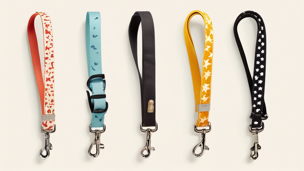 **DALL-E Prompt:**

Create an image showcasing a curated selection of top-rated dog leashes displayed against a clean, neutral background. Each leash should have a small, stylized user rating (e.g., star ratings) and brief highlights of their features such as material type, length, and handle comfort. Include various leash styles and colors, emphasizing both their aesthetic appeal and practical benefits. The overall composition should attractively present the best dog leashes on the market, making it clear these choices come highly recommended by users and experts alike.