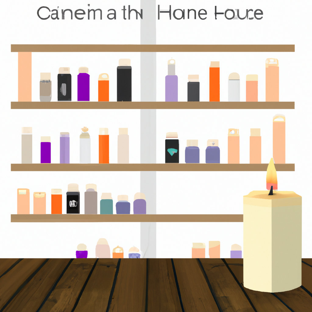 Create an image of a well-lit, cozy New Zealand home interior showcasing various candles on a wooden table. Each candle emits soft, vibrant colors representing different fragrances. Include small placards next to each candle that read Fragrance Intensity, Ingredient Purity, and Cost-Effectiveness. In the backdrop, shelves stocked with neatly arranged jars of candle fragrance oils can be seen. A New Zealand map with highlighted candle-making regions subtly adorns a nearby wall.