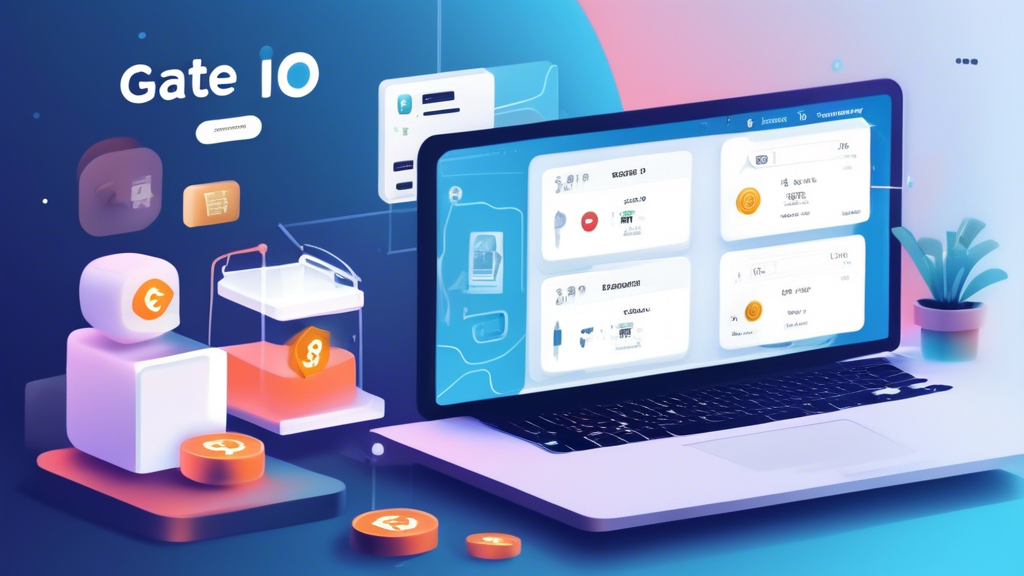 **DALL-E Prompt:**

Create an image illustrating the key features of Gate.io, a cryptocurrency exchange platform, and how to use them. Show a user-friendly interface where a user is signing up and verifying their account, making various types of transactions, and securing their account with two-factor authentication. Include elements like a computer screen, phone with security apps, cryptocurrency icons (such as Bitcoin and Ethereum), and a step-by-step tutorial graphic.