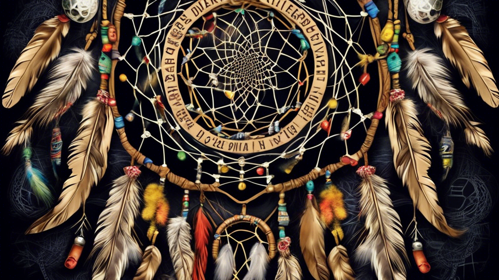 Create an image of a dreamcatcher intertwined with lottery tickets, symbolizing the connection between dreams and luck in the lottery. The dreamcatcher could be catching falling lottery balls, representing the idea of dreams influencing one