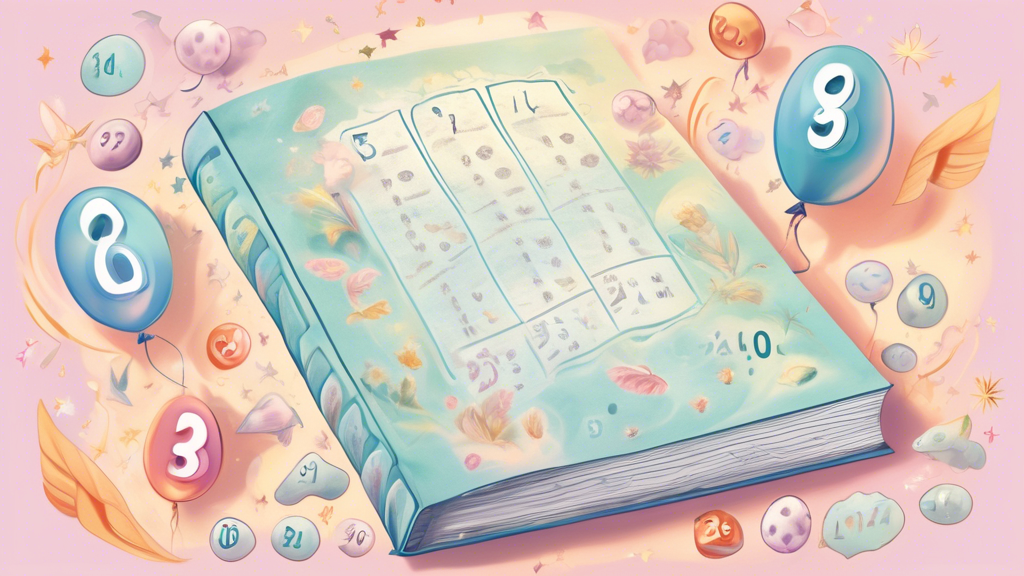 Create an image of a dream journal featuring illustrations of the five most common dreams associated with lottery numbers. The dreams include flying, falling, being chased, showing up to a test unprepared, and losing teeth. Each dream is depicted with a corresponding set of lottery numbers next to it. The journal should have a mystical and dream-like aesthetic, with soft pastel colors and whimsical drawings.