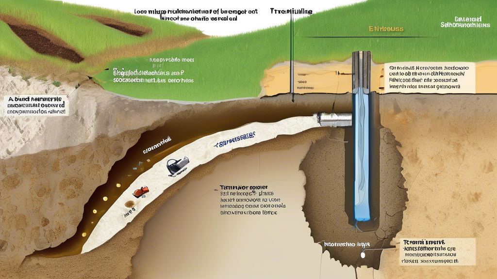 Create an image illustrating the Long-Term Durability and Environmental Impact of trenchless sewer line repair. The image should show a side-by-side comparison: on one side, illustrating a detailed cross-section using advanced materials and technologies in trenchless repair, highlighting their durability and reliability; and on the other side, depicting a lush, untouched landscape above ground to emphasize the reduced environmental footprint and sustainability advantage. The underground section should show clean, modern pipelines, while the landscape above illustrates natural beauty with trees, plants, and perhaps animals thriving undisturbed.