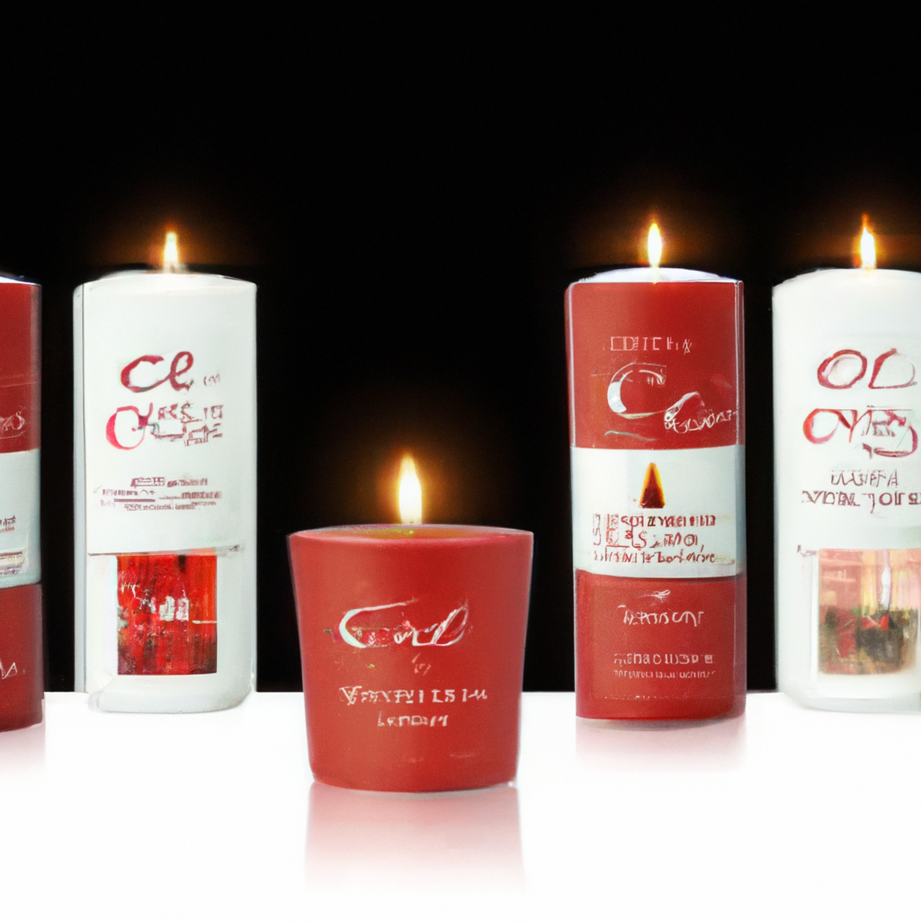 Create an image of a cozy, warmly-lit living room decorated for Christmas in New Zealand. In the center of the room, place a beautifully designed, festive candle display featuring candles labeled with popular Christmas scents like pine, cinnamon, and vanilla. The labels should be clear and stylish, showcasing the charm of each scent. Surround the display with holiday decorations such as a decorated Christmas tree, wrapped gifts, and perhaps some traditional New Zealand holiday elements like Pohutukawa flowers. The overall atmosphere should evoke the warm, inviting feeling of a joyous Christmas celebration in New Zealand.