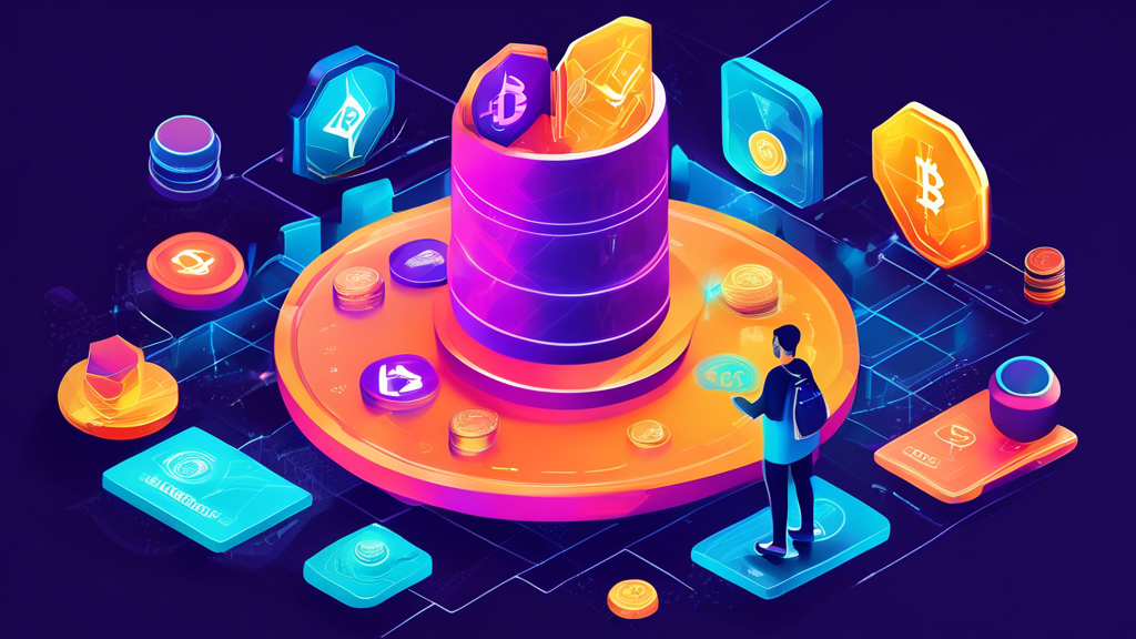 Create a digital illustration showcasing the key features of the best cryptocurrency exchange platform, highlighting higher security and user protection with locks and shields, diverse trading options with various altcoins, and a comparison chart of fees with coins and currency symbols. The design should be modern, user-friendly, and visually engaging to emphasize the importance of these characteristics.