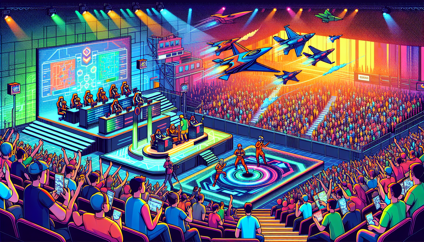 Create an image showcasing the dynamic landscape of Valorant Esports, highlighting key factors driving its success. Visualize Riot Games