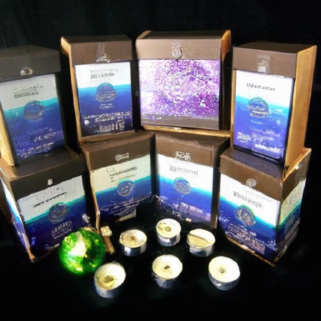 Create an image showcasing a beautifully arranged assortment of highly-rated, budget-friendly scented candles available in New Zealand. Include a variety of brands with distinctive packaging, vibrant colors, and descriptive labels such as