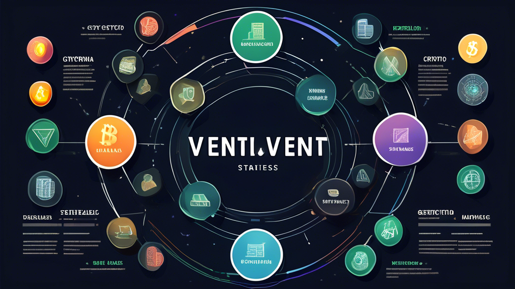 Create a highly detailed and polished illustration that visually breaks down the various financial strategies for crypto investment. The central part of the image is a venn diagram labeled Key Categories of Financial Strategies for Crypto, divided into sections such as Risk Management, Portfolio Diversification, and Market Analysis. Each section of the venn diagram contains icons and graphical elements that represent specific strategies, such as a balance scale for risk management, pie charts for portfolio diversification, and line graphs for market analysis. The background includes subtle imagery of cryptocurrency symbols and financial data charts to convey a professional and informative atmosphere.