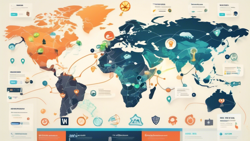 Create an image that illustrates the process of selecting the best VPN for a PC. Include visuals like a dashboard comparison of VPN services showing various speed tests, different global server locations indicated by connected lines on a world map, icons representing security protocols, price tags contrasting free and paid services, and user ratings with stars and reviews. The image should convey a detailed yet user-friendly approach to choosing a VPN, emphasizing the importance of speed, security, cost, and user feedback. 

Keyword: vpn for pc.