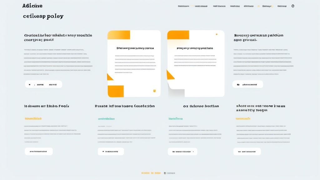 Create an image that showcases a sleek, modern website interface with a section dedicated to a Privacy Policy. The interface should include highlighted text boxes with actionable tips like Use Clear Language, Be Transparent About Data Collection, and Provide Examples. Additionally, feature a comparison with two or three well-crafted privacy policy snippets from different types of online stores (e.g., retail, subscriptions), showing highlighted phrases that make them effective. The overall design should be clean and professional, indicating the importance of continuous review and updating for compliance.